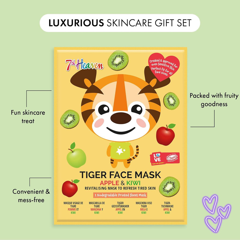 Animal Face Mask Multipack – Fun Skincare for Kids & Teens – Includes 3 Animal-Print Masks – Hydrating & Gentle for Sensitive Skin – Perfect for Sleepovers & Party Bags – Cruelty-Free