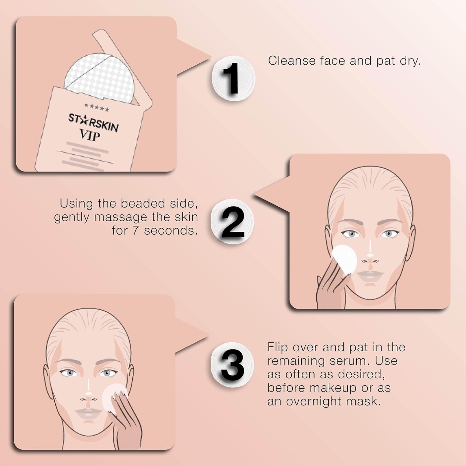 7 Seconds All-Day Mask, 7-In-1 Facial Korean Toner Pads for Instant Hydration and Refreshed Skin, All Skin Types, Exfoliating and Pore Care with 66% Kudzu Root, K Beauty Skincare (5 Pads)