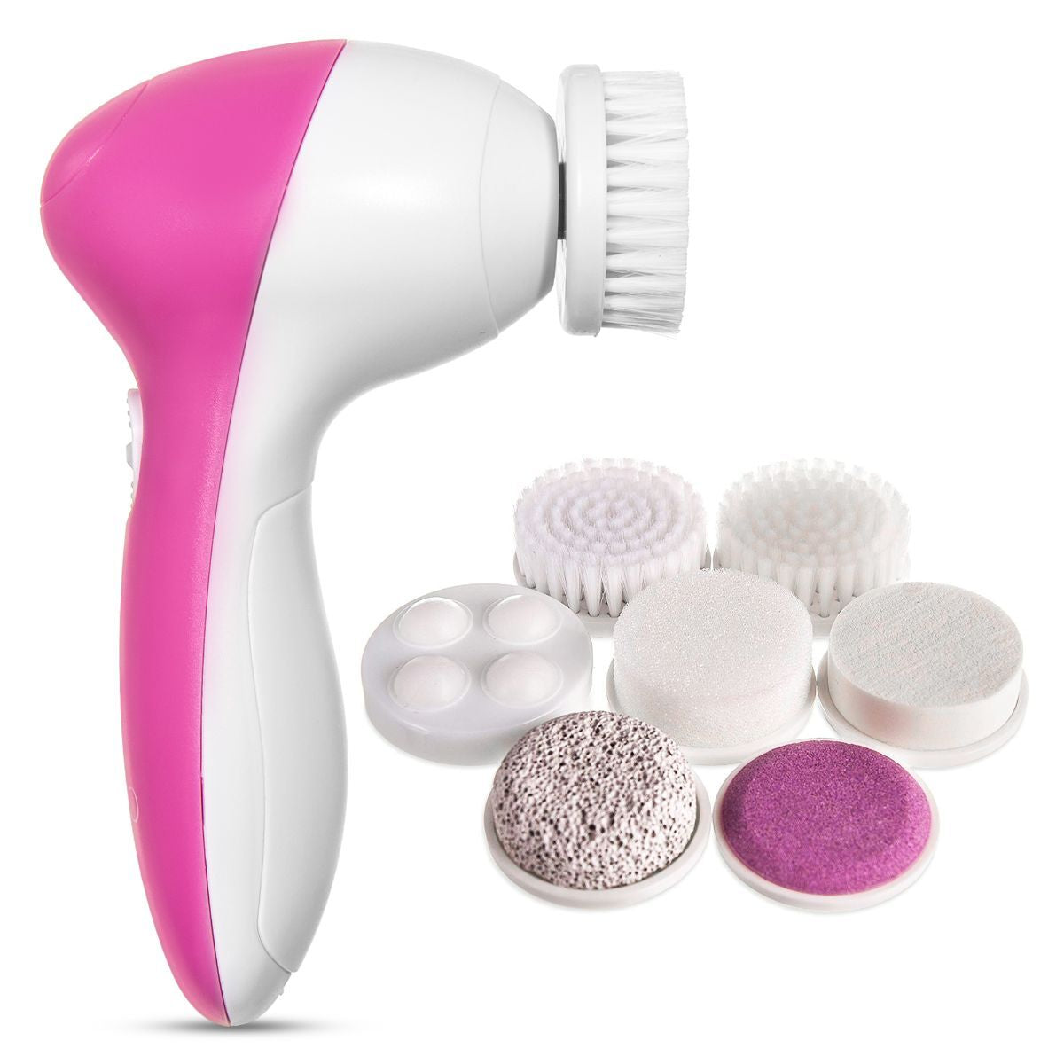 LIVIVO 7 in 1 Electric Facial Cleanser with Rotating Brush and Pumice Heads