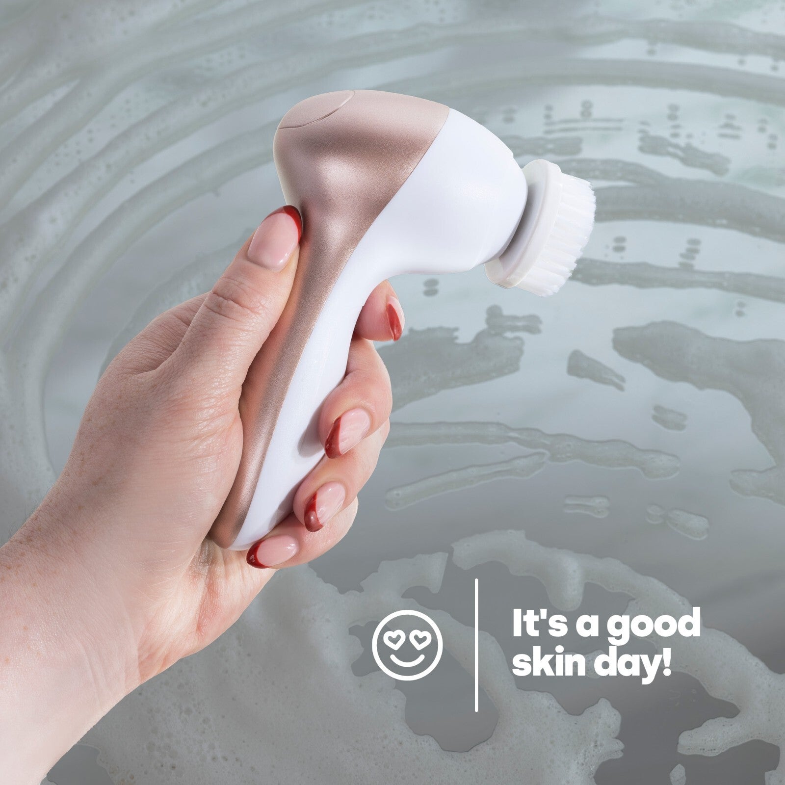 LIVIVO 7 in 1 Electric Facial Cleanser with Rotating Brush and Pumice Heads