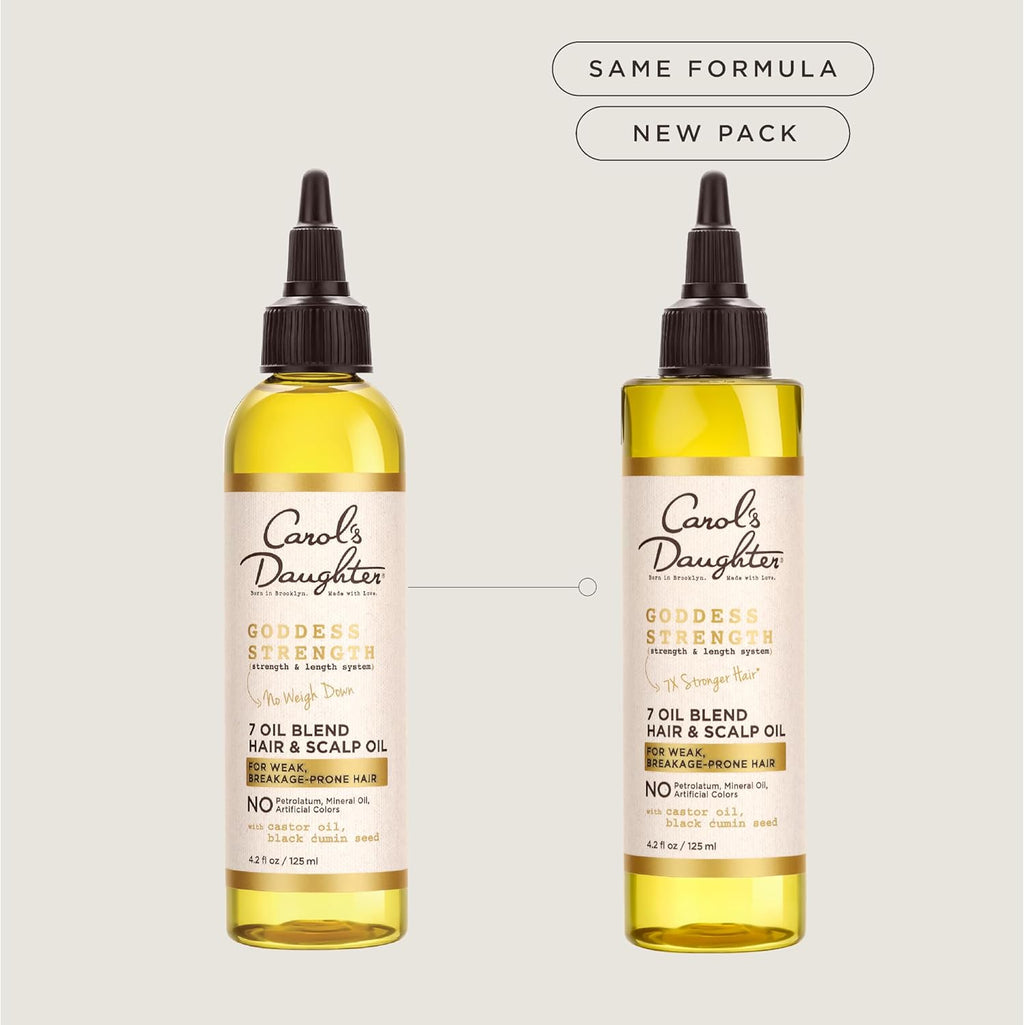 Goddess Strength Sulfate Free Shampoo, Hair Conditioner, Leave in Conditioner & Hair Treatment Oil Made with Castor Oil (4 Products)