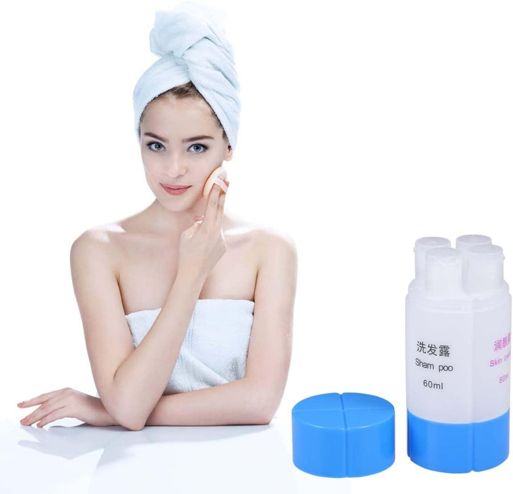 4-In-1 Leakproof Travel Bottles Set 60Ml Refillable Toiletries Containers for Shampoo Lotion Soap in Blue, Pp Material Portable Dispensing Bottles for Camping and Trip Use