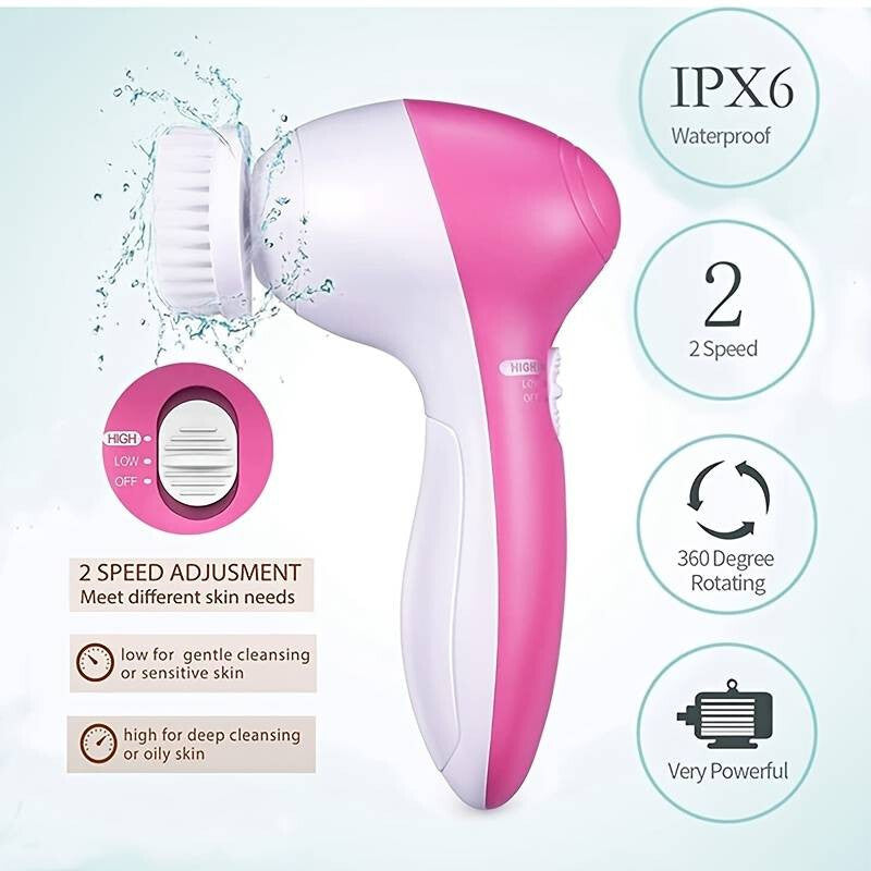 Electric Facial Cleansing Brush | Portable, Waterproof, Multifunctiona