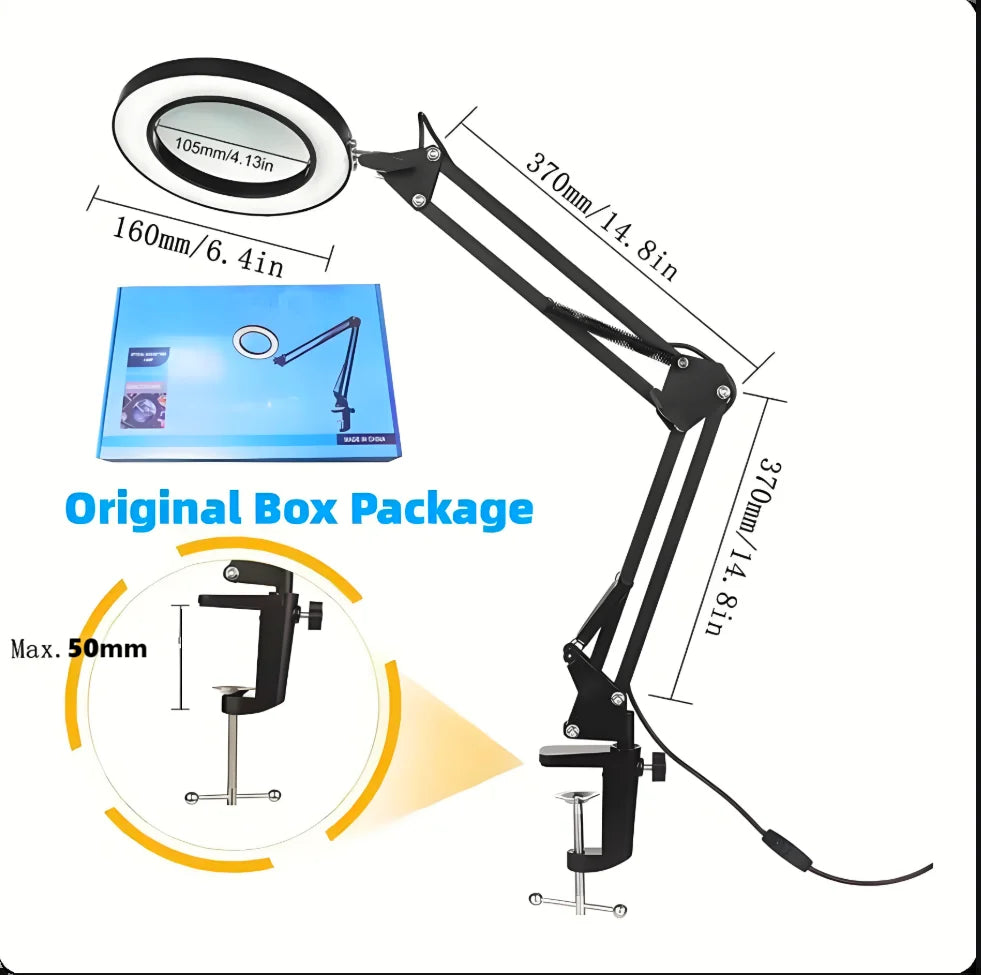 72LED 10X NEW Illuminated Magnifier USB 3 Colors LED Magnifying Glass for Soldering Iron Repair/Table Lamp/Skincare Beauty