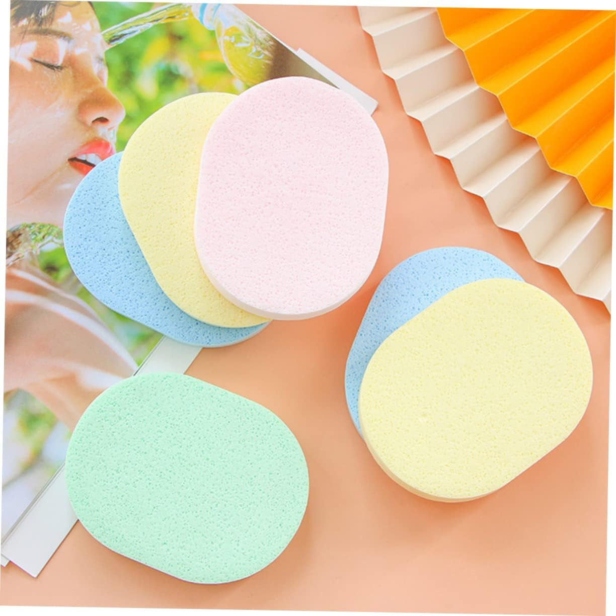12Pcs Sponge Puff Cleaning Sponge Puff Makeup Powder Breathable Portable Simple and Compact Design Mixed Colour for Face Cleansing Assorted Style