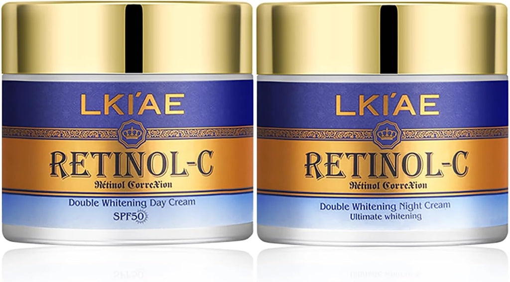 LKIAE Ultimate Retinol Day and Night Face Cream, Whitening, Anti-Aging, Reduce Wrinkles, Fine Lines, Moisturizing, with Spf 50+, Snail Extract, Collagen, 100 Ml