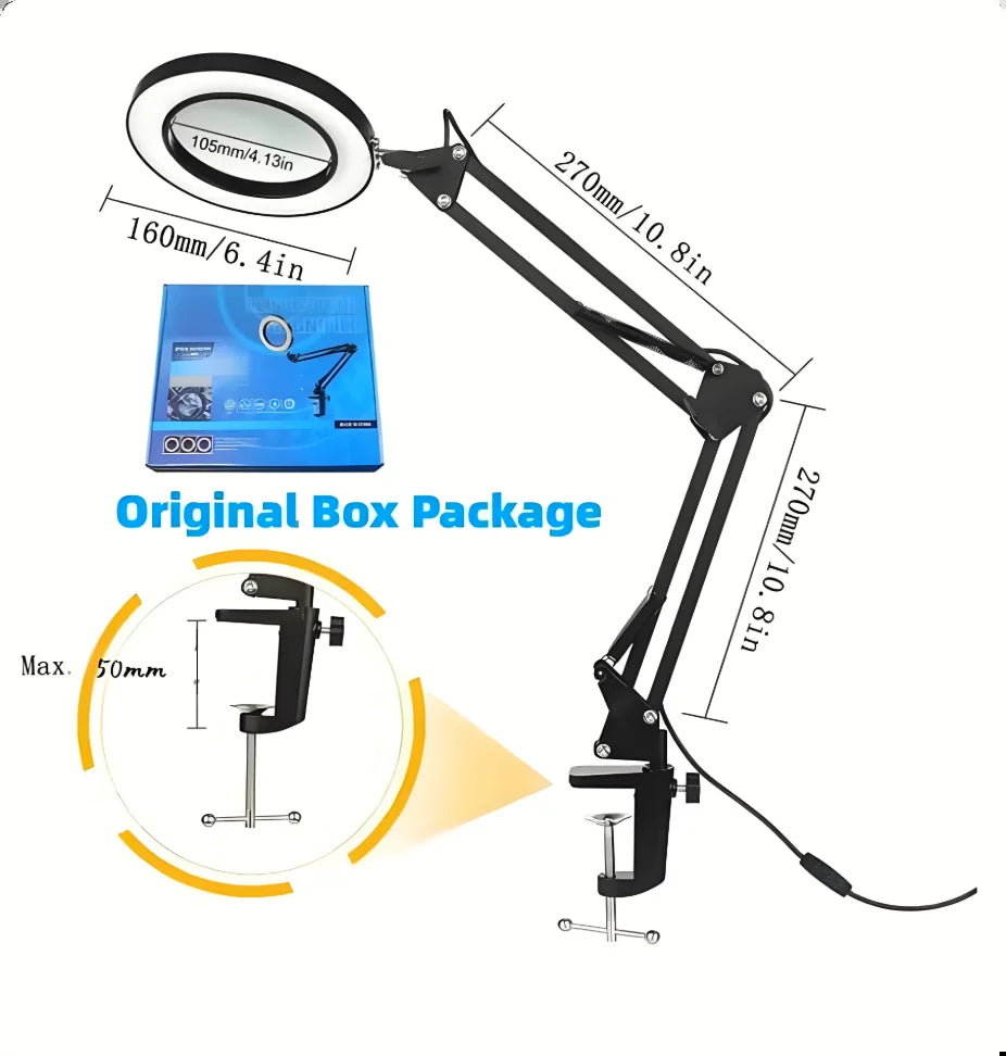 72LED 10X NEW Illuminated Magnifier USB 3 Colors LED Magnifying Glass for Soldering Iron Repair/Table Lamp/Skincare Beauty