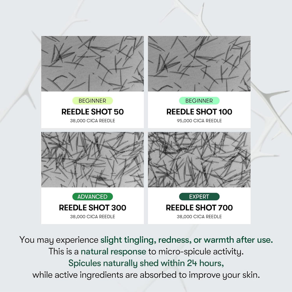 CICA Reedle Shot 100, Spicule Microneedling Serum for Pore Care & Exfoliation, Exosome, Centella Asiatica for Glass Skin, Skin Texture, Liquid Skin Booster, Korean Skin Care 50Ml