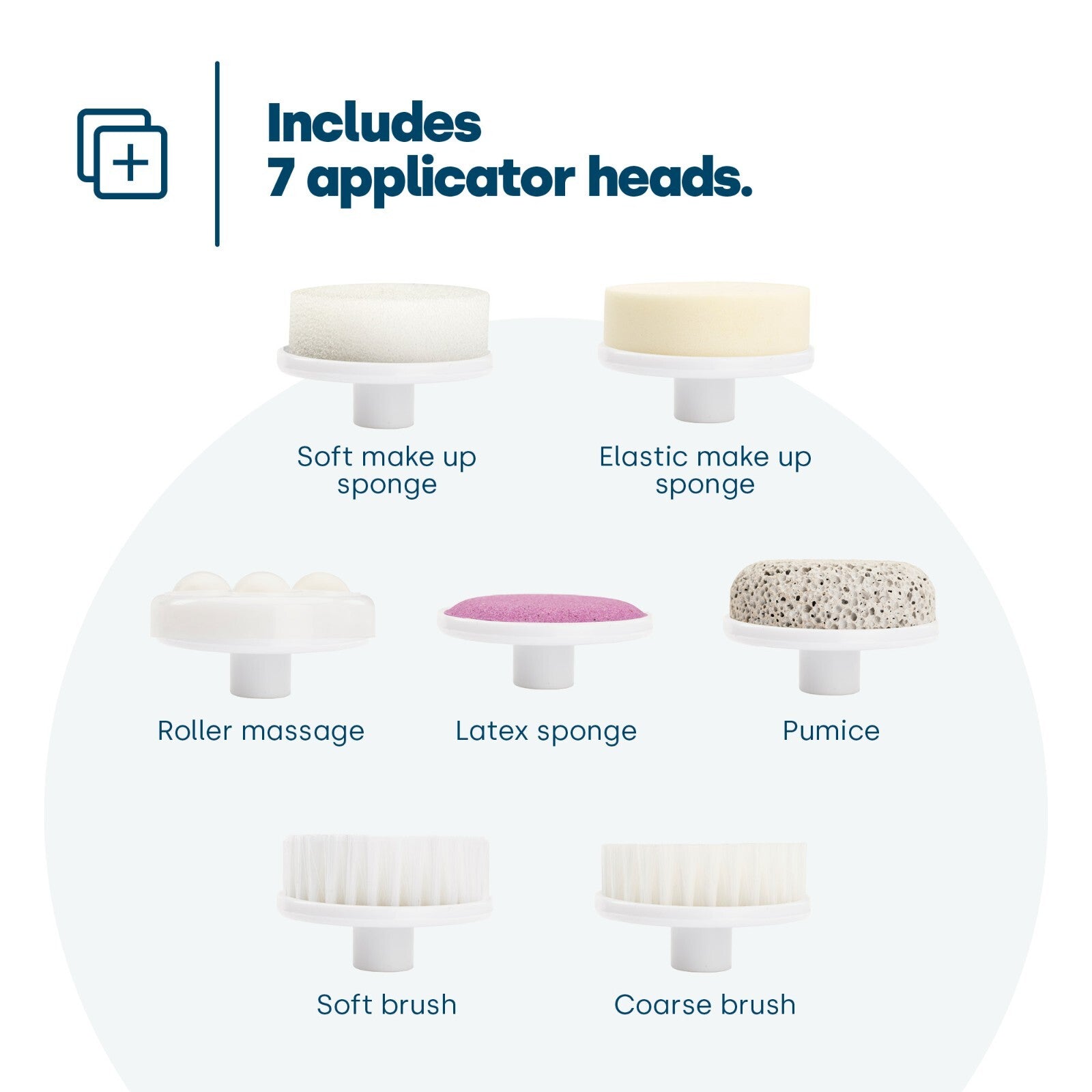 LIVIVO 7 in 1 Electric Facial Cleanser with Rotating Brush and Pumice Heads