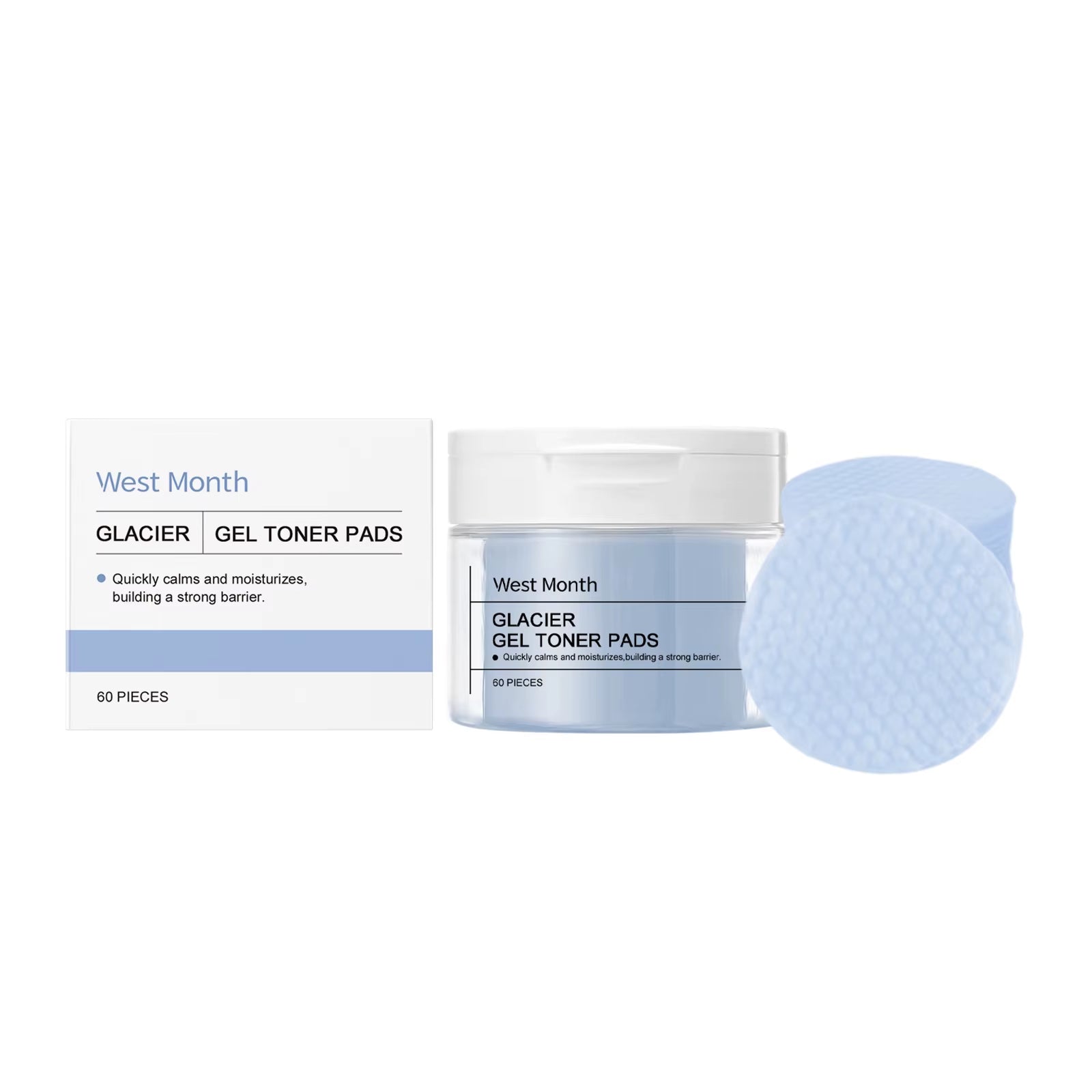 Collagen Pad Facial Toner Fade Fine Lines Brightening Skin Tone Improve Sensitive Acne Facial Skin Soothing Glacier Cotton Pads