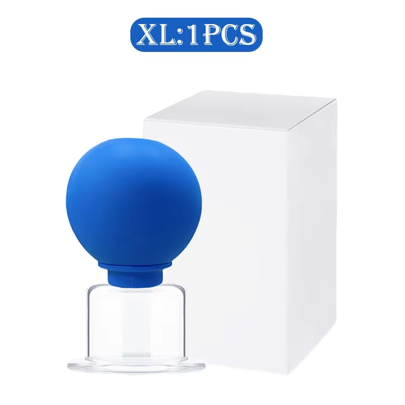 2/3PCS Facial Cupping Cup 1PCS Face Cup Silicone Cupping Massage Vacuum Suction Mug for Body Face Leg Arm Back Shoulder Muscle