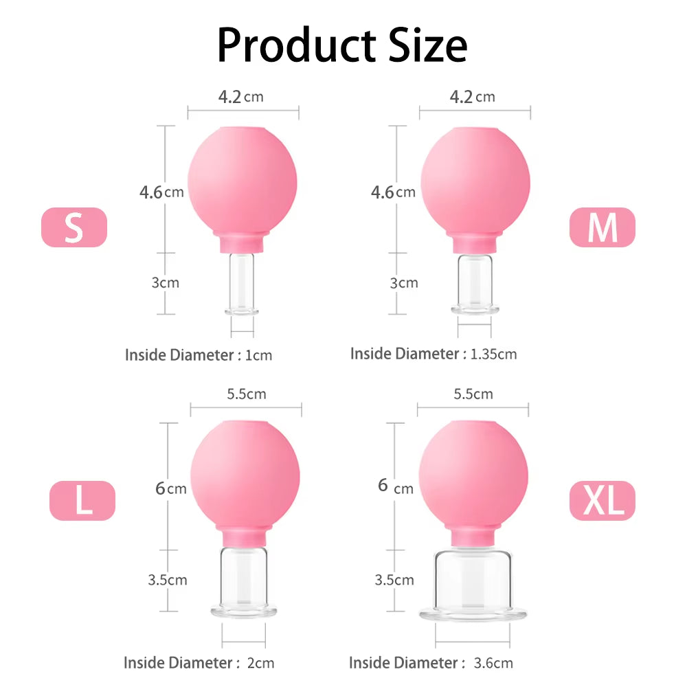 2/3PCS Facial Cupping Cup 1PCS Face Cup Silicone Cupping Massage Vacuum Suction Mug for Body Face Leg Arm Back Shoulder Muscle