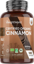 Organic Cinnamon Capsules 1000Mg - 180 Capsules - 3 Months Supply - Soil Association Certified Cinnamon Supplement - Source of Polyphenols - Non-Gmo, Vegan-Friendly, Gmp-Approved & Gluten-Free