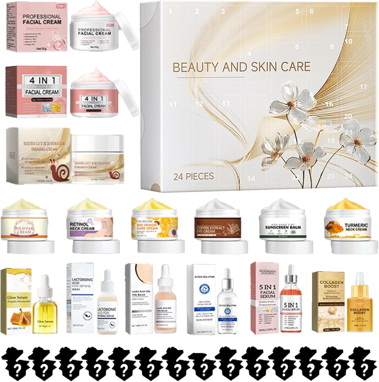 Beauty Advent Calendar, 24 Days Makeup Advent Calendar Chrismas Countdown Calendar Beauty Care Box Set 2024 Chrismas Advent Calendar for Women Girls Skincare