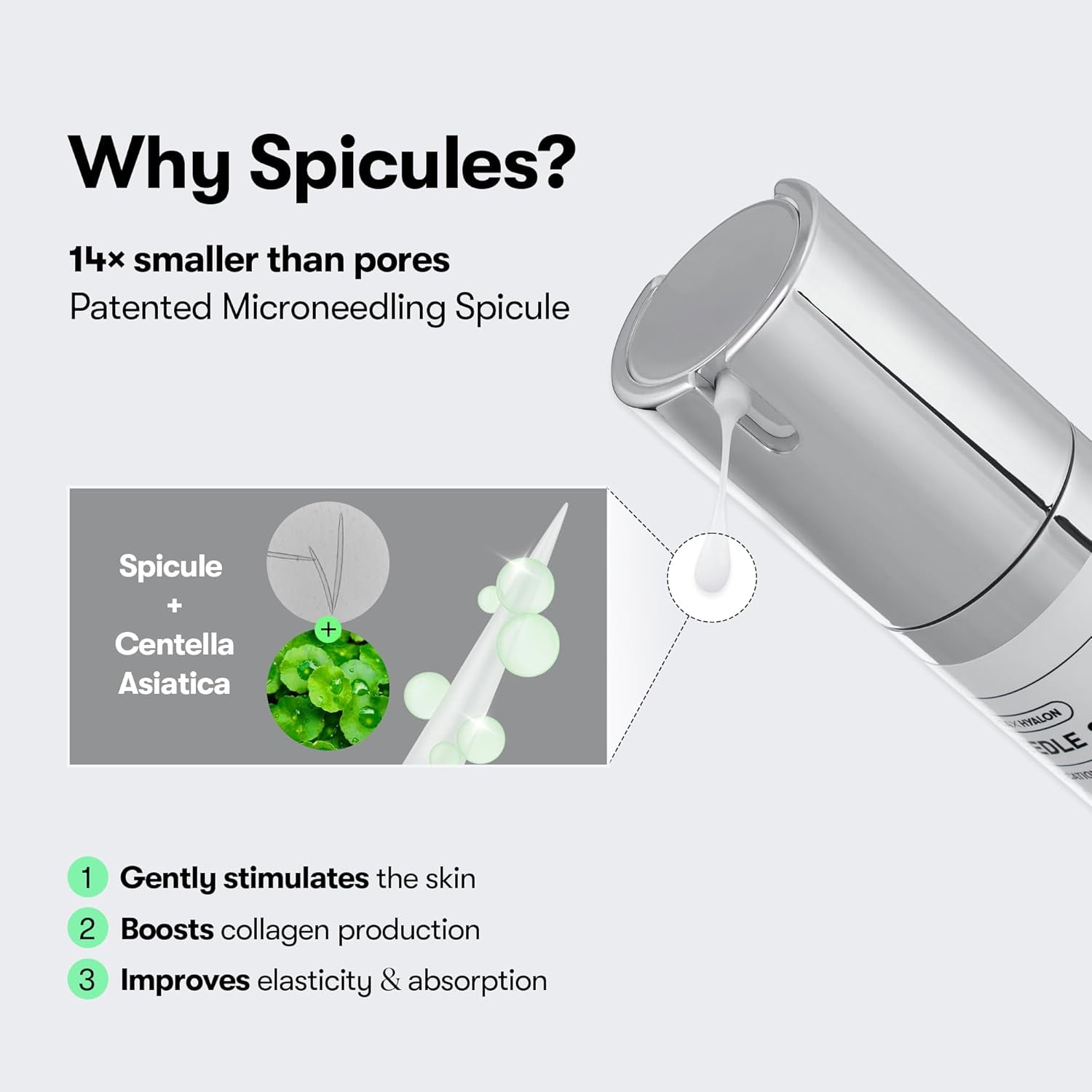 CICA Reedle Shot 100, Spicule Microneedling Serum for Pore Care & Exfoliation, Exosome, Centella Asiatica for Glass Skin, Skin Texture, Liquid Skin Booster, Korean Skin Care 50Ml