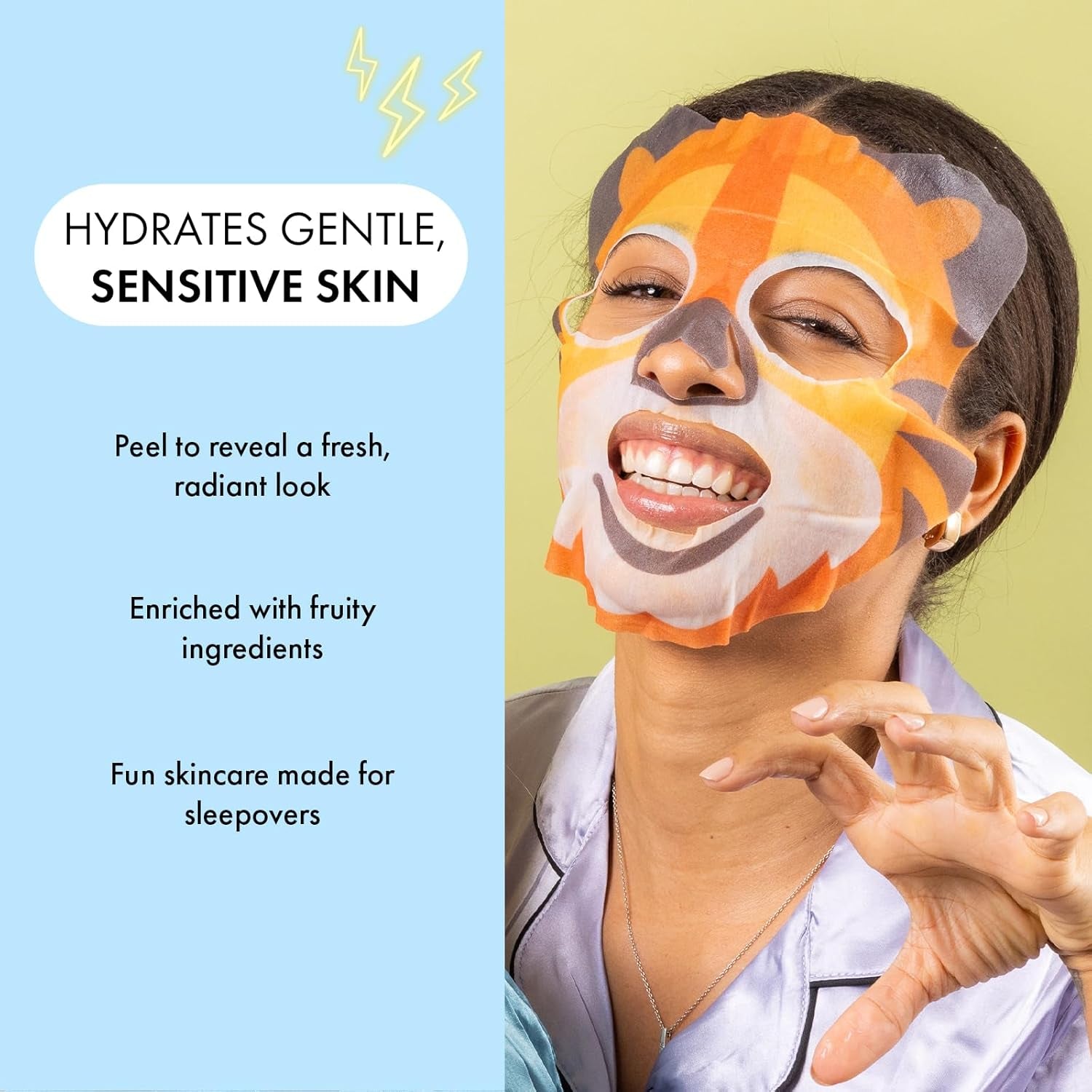 Animal Face Mask Multipack – Fun Skincare for Kids & Teens – Includes 3 Animal-Print Masks – Hydrating & Gentle for Sensitive Skin – Perfect for Sleepovers & Party Bags – Cruelty-Free
