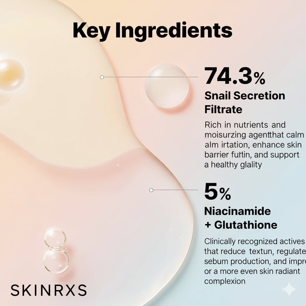 Korean Skincare Serum Collection Hydrating HA, Snail Mucin + Gold, TEACALM 90™