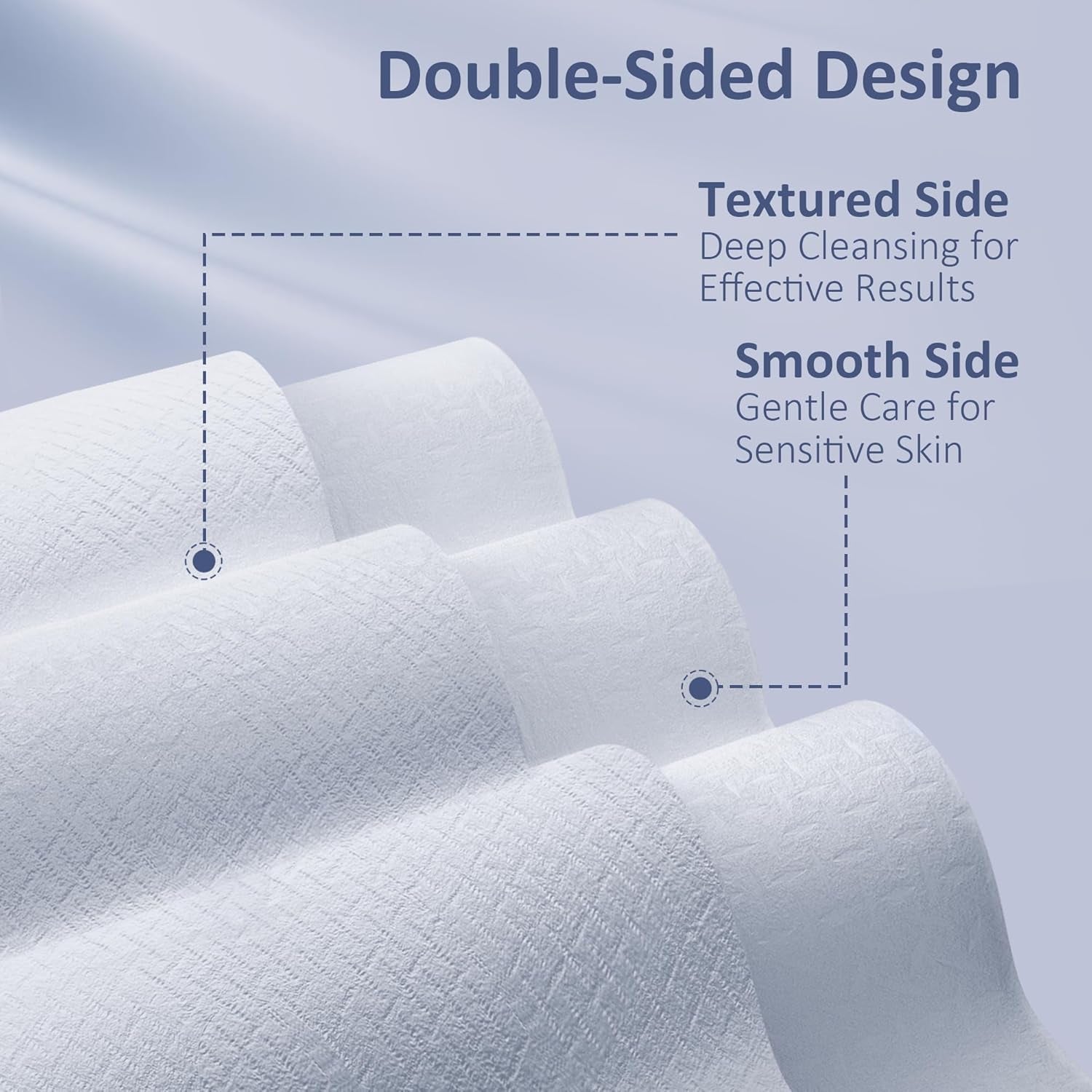 Face Towels, Disposable Biodegradable Clean Face Wipes for Sensitive Skin, Lint- Free Facial Towels for Women Cleansing, Skincare and Makeup Remover, Dry Wipes,100 Count EF Texture