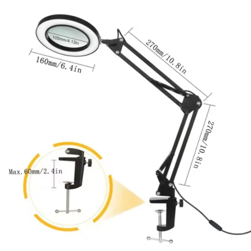 New Lighting Magnifying Glass USB72LED 8X/10X3 Color LED Magnifying Glass for Soldering Iron Repair/Desk Lamp/Skin Care Beauty