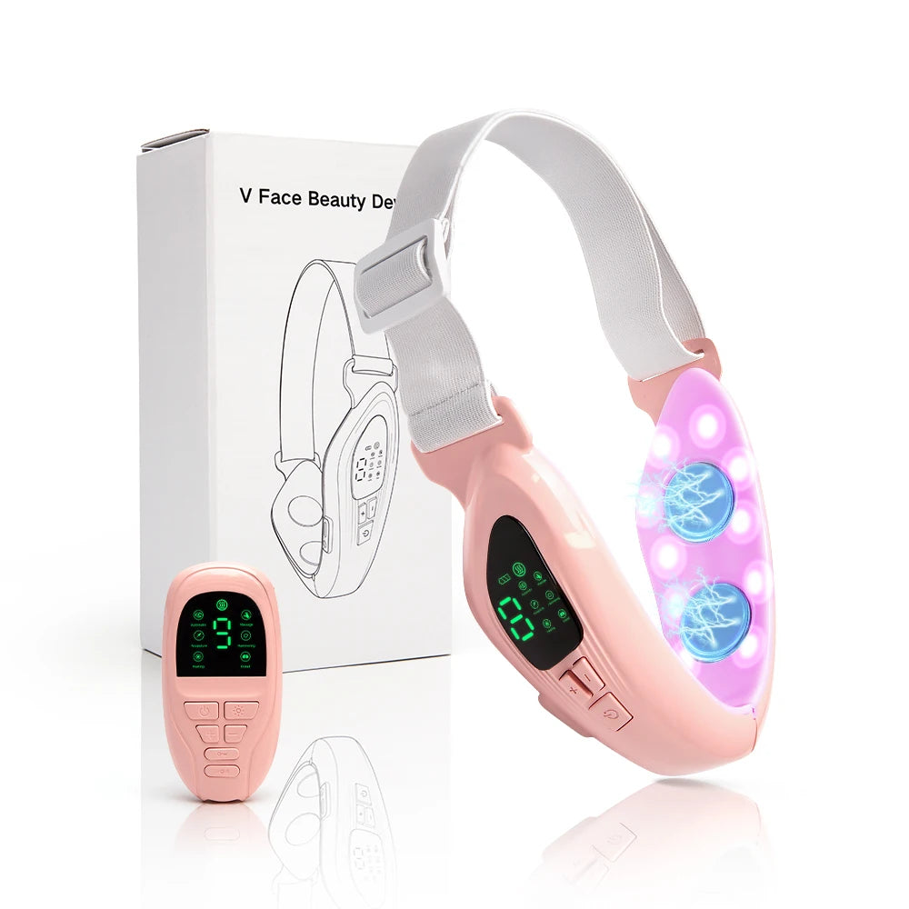 EMS Face Lifting Massager Facial Muscle Exerciser anti Wrinkle Facial Massager Remove the Double Chin Led Photon Therapy