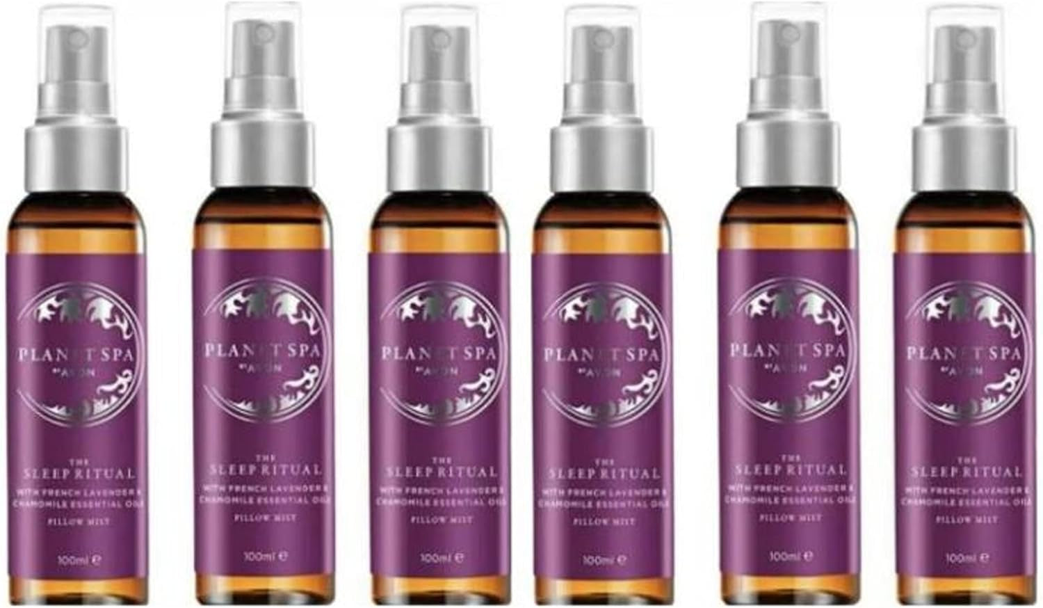 Pack of 6  Planet Spa Aromatherapy Beauty Sleep Pillow Mist with French Lavender and Chamomile Essential Oil Formerly Sleeptherapy Pillow Mist 6 X 100Ml