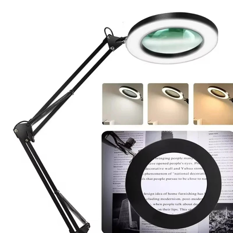 New Lighting Magnifying Glass USB72LED 8X/10X3 Color LED Magnifying Glass for Soldering Iron Repair/Desk Lamp/Skin Care Beauty