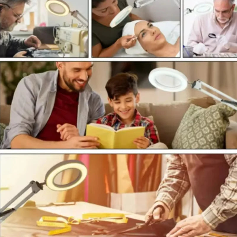New Lighting Magnifying Glass USB72LED 8X/10X3 Color LED Magnifying Glass for Soldering Iron Repair/Desk Lamp/Skin Care Beauty