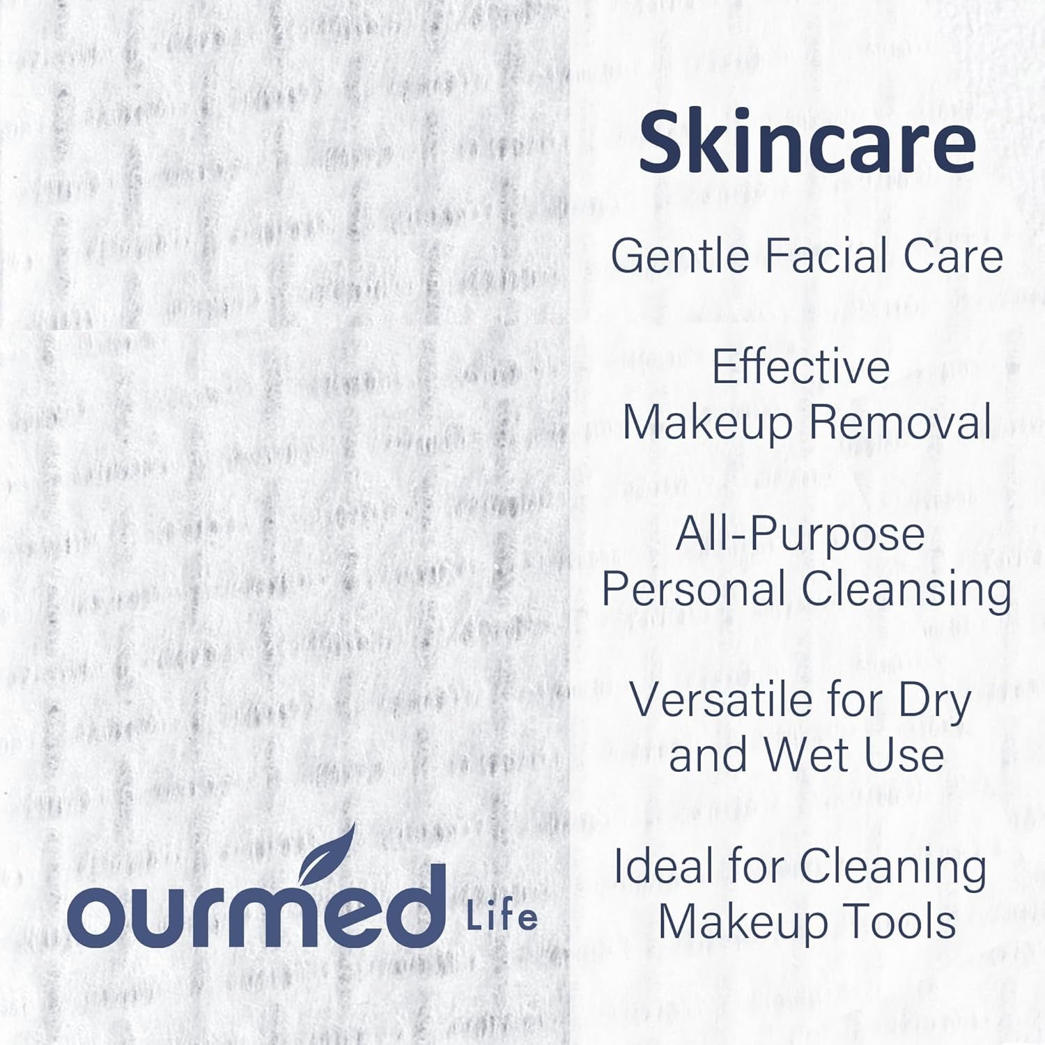 Face Towels, Disposable Biodegradable Clean Face Wipes for Sensitive Skin, Lint- Free Facial Towels for Women Cleansing, Skincare and Makeup Remover, Dry Wipes,100 Count EF Texture