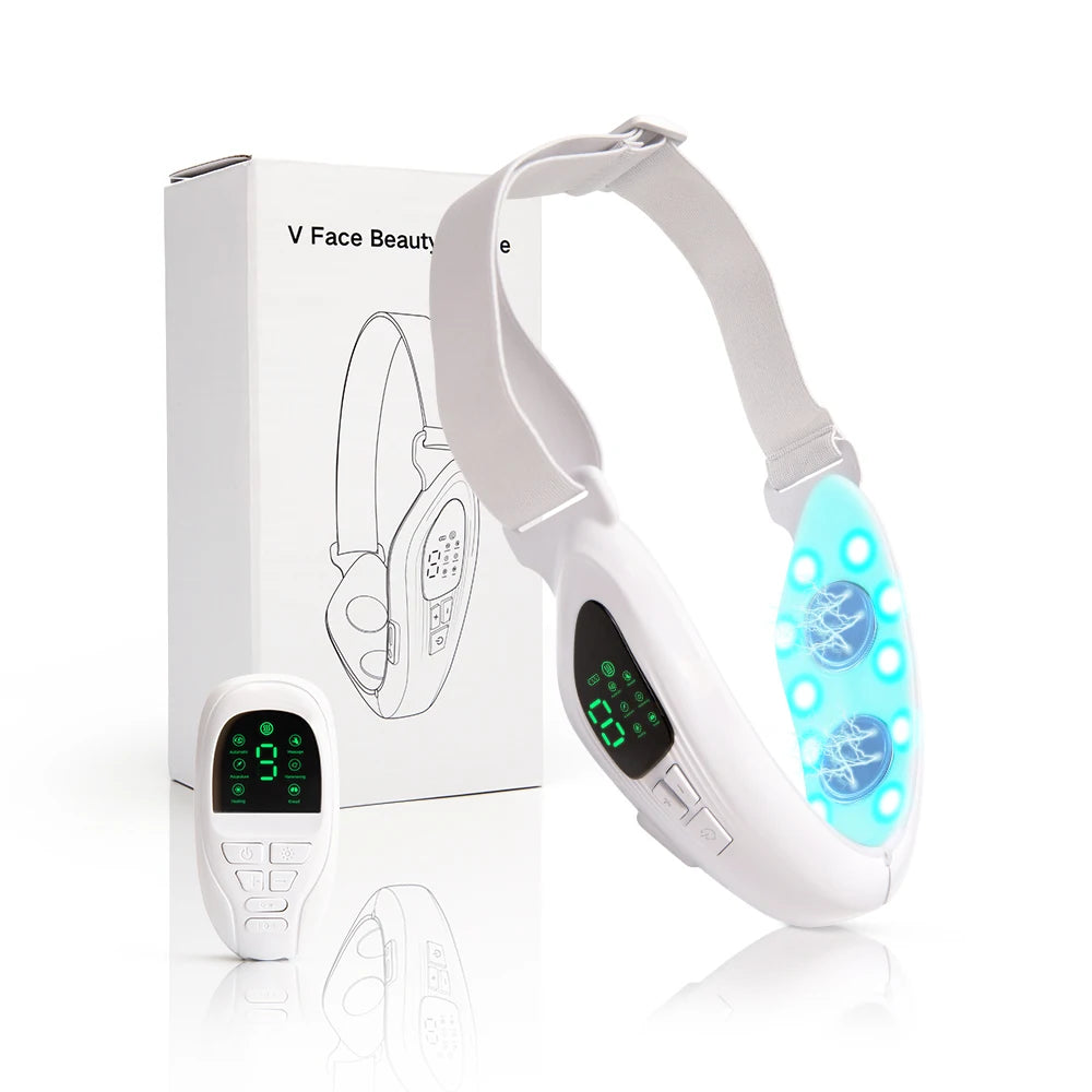 EMS Face Lifting Massager Facial Muscle Exerciser anti Wrinkle Facial Massager Remove the Double Chin Led Photon Therapy