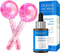 Skincare Gift Set - Ice Globes for Face & Eyes + Hyaluronic Acid Serum - Facial Massagers & Hydrating Serum – Anti-Wrinkle, Reduces Puffiness, Pore Minimizer, Boosts Circulation & Radiance