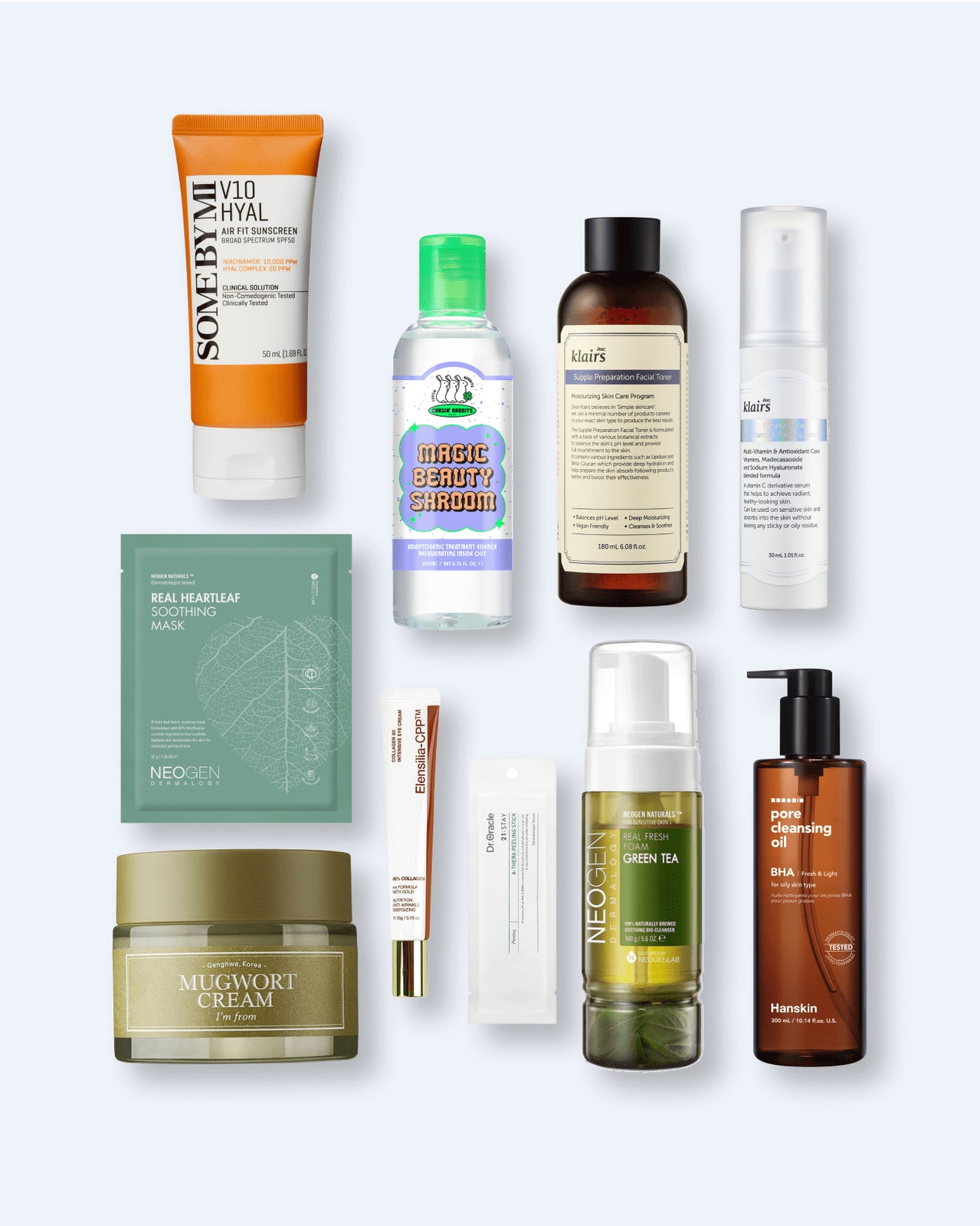 Korean Skincare Serum Collection Hydrating HA, Snail Mucin + Gold, TEACALM 90™