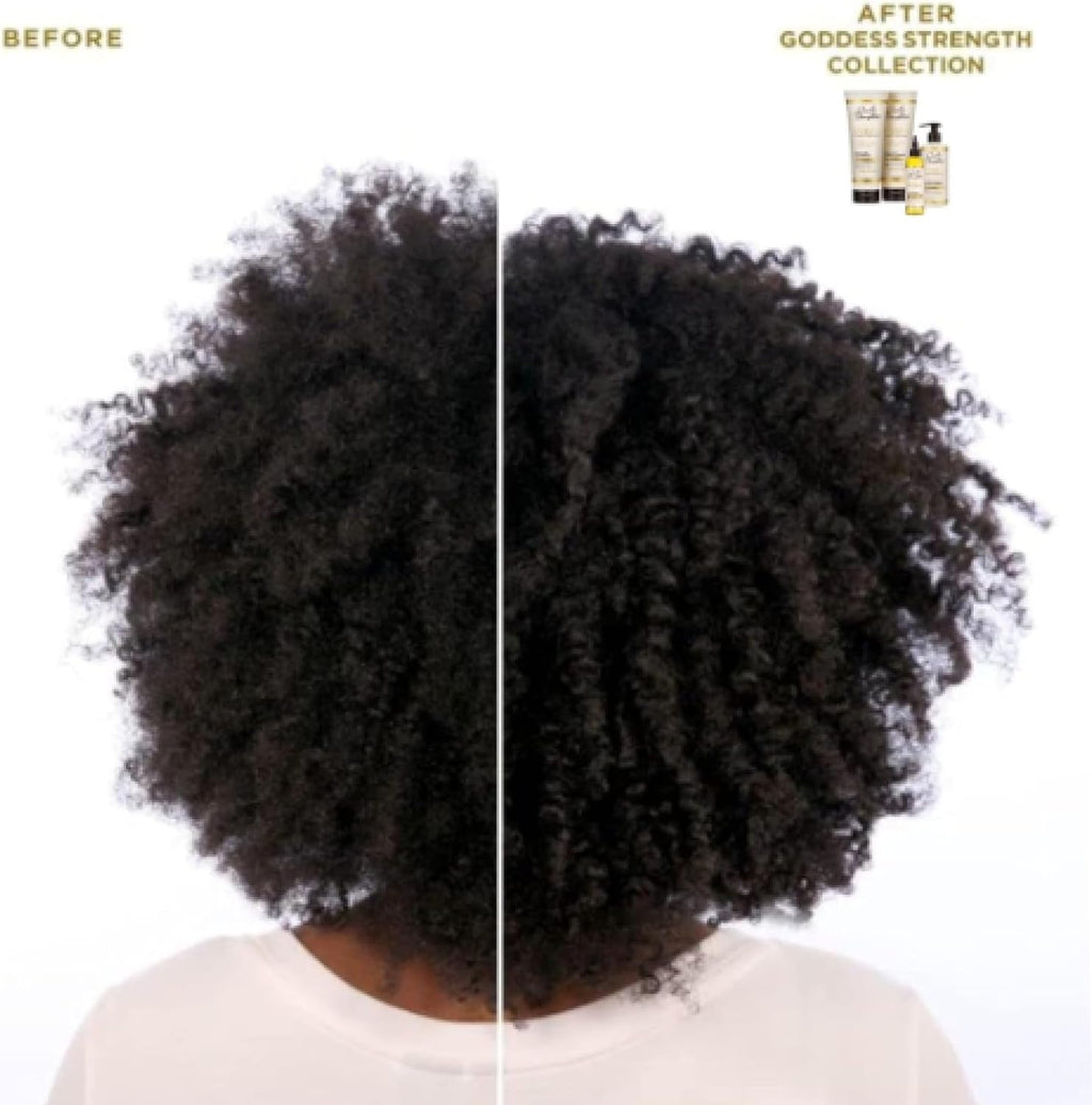 Goddess Strength Sulfate Free Shampoo, Hair Conditioner, Leave in Conditioner & Hair Treatment Oil Made with Castor Oil (4 Products)