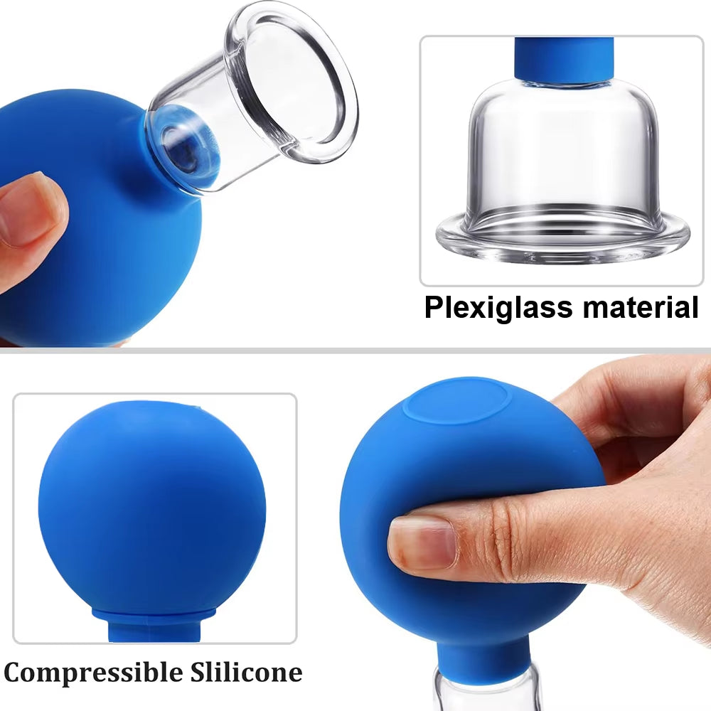 2/3PCS Facial Cupping Cup 1PCS Face Cup Silicone Cupping Massage Vacuum Suction Mug for Body Face Leg Arm Back Shoulder Muscle