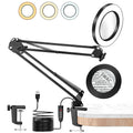 10X LED Magnifier Desk Lamp with Light and Clamp, 3 Color Modes Adjustable Swivel Arm- Magnifying Lamp for Close Work Reading