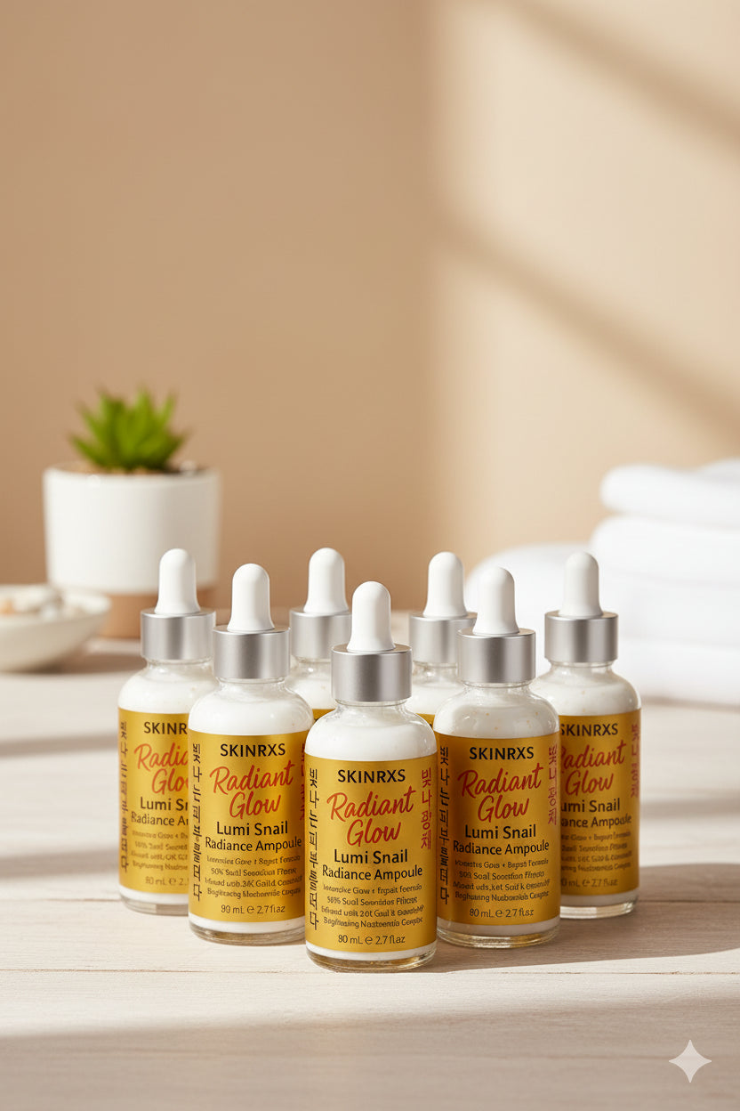 Korean Skincare Serum Collection Hydrating HA, Snail Mucin + Gold, TEACALM 90™