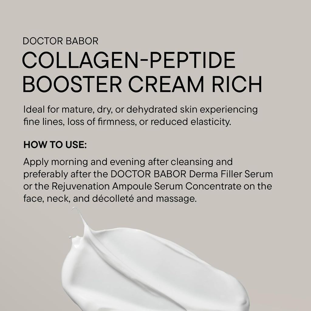 DOCTOR  Collagen-Peptide Booster Cream Rich | Rich Anti-Ageing Care for Demanding Skin | the Intensive Moisturising Cream Has a Revitalising and Firming Effect | Vegan | 50Ml