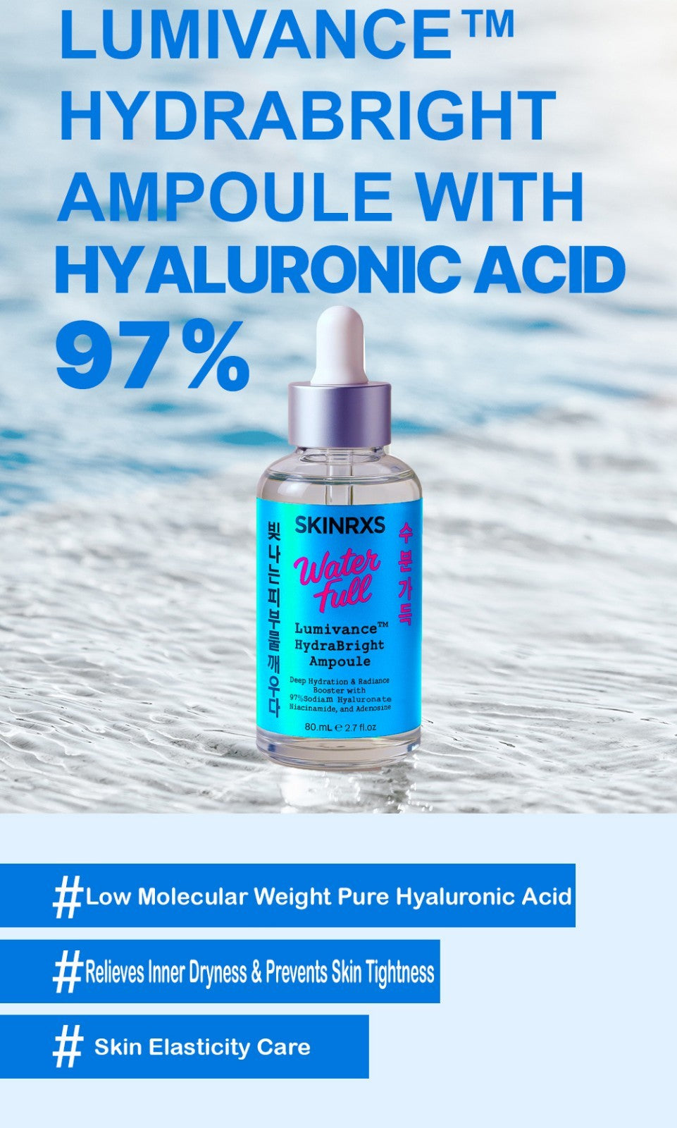 Korean Skincare Serum Collection Hydrating HA, Snail Mucin + Gold, TEACALM 90™