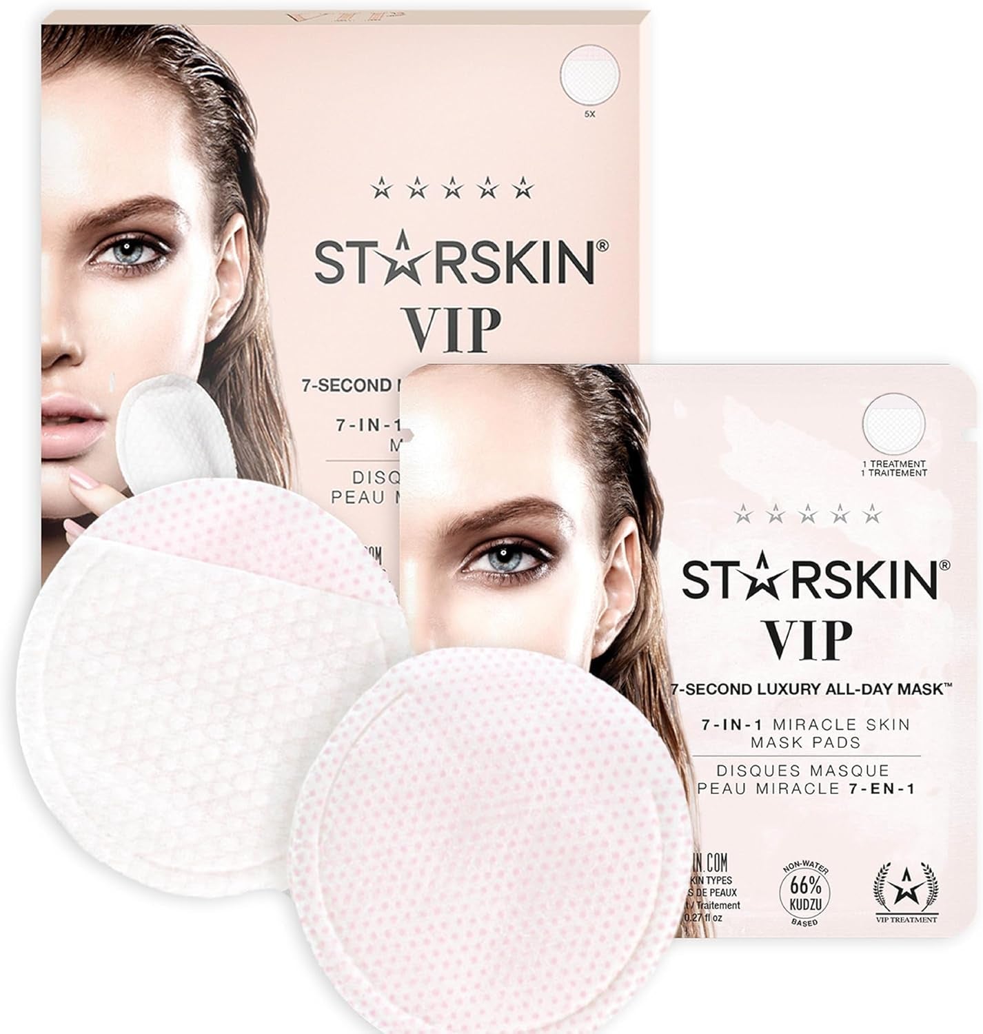 7 Seconds All-Day Mask, 7-In-1 Facial Korean Toner Pads for Instant Hydration and Refreshed Skin, All Skin Types, Exfoliating and Pore Care with 66% Kudzu Root, K Beauty Skincare (5 Pads)