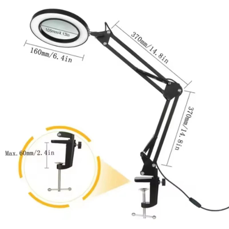 New Lighting Magnifying Glass USB72LED 8X/10X3 Color LED Magnifying Glass for Soldering Iron Repair/Desk Lamp/Skin Care Beauty