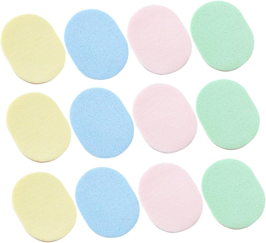 12Pcs Sponge Puff Cleaning Sponge Puff Makeup Powder Breathable Portable Simple and Compact Design Mixed Colour for Face Cleansing Assorted Style