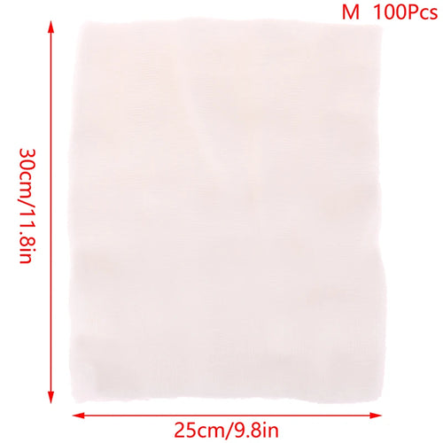 100Pcs Disposable Spa Face Gauze Mask Paper Sheet Beauty Salon Special Gauze Block Pre-Cut Facial Sheet Skin Fiber Paper