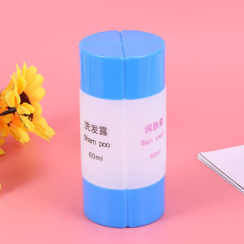 4-In-1 Leakproof Travel Bottles Set 60Ml Refillable Toiletries Containers for Shampoo Lotion Soap in Blue, Pp Material Portable Dispensing Bottles for Camping and Trip Use
