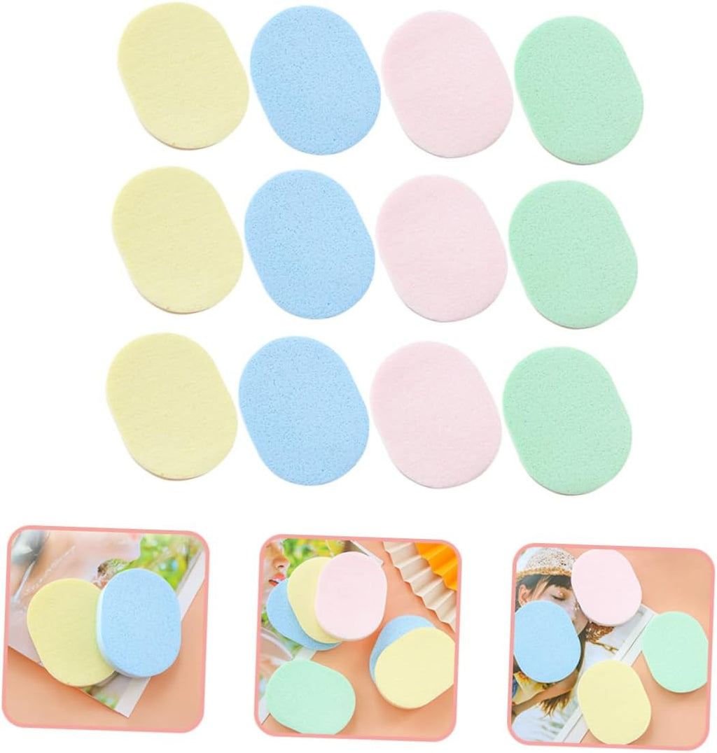 12Pcs Sponge Puff Cleaning Sponge Puff Makeup Powder Breathable Portable Simple and Compact Design Mixed Colour for Face Cleansing Assorted Style