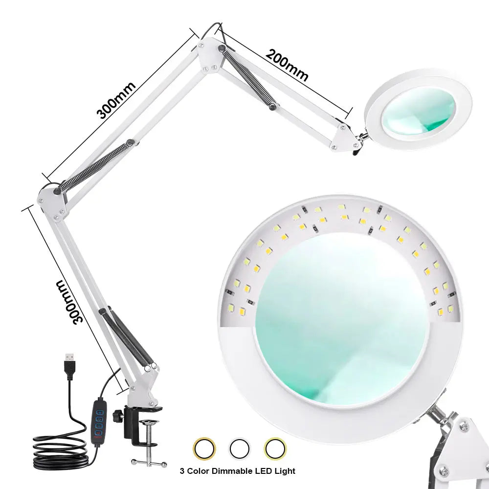 New Lighting Magnifying Glass USB72LED 8X/10X3 Color LED Magnifying Glass for Soldering Iron Repair/Desk Lamp/Skin Care Beauty