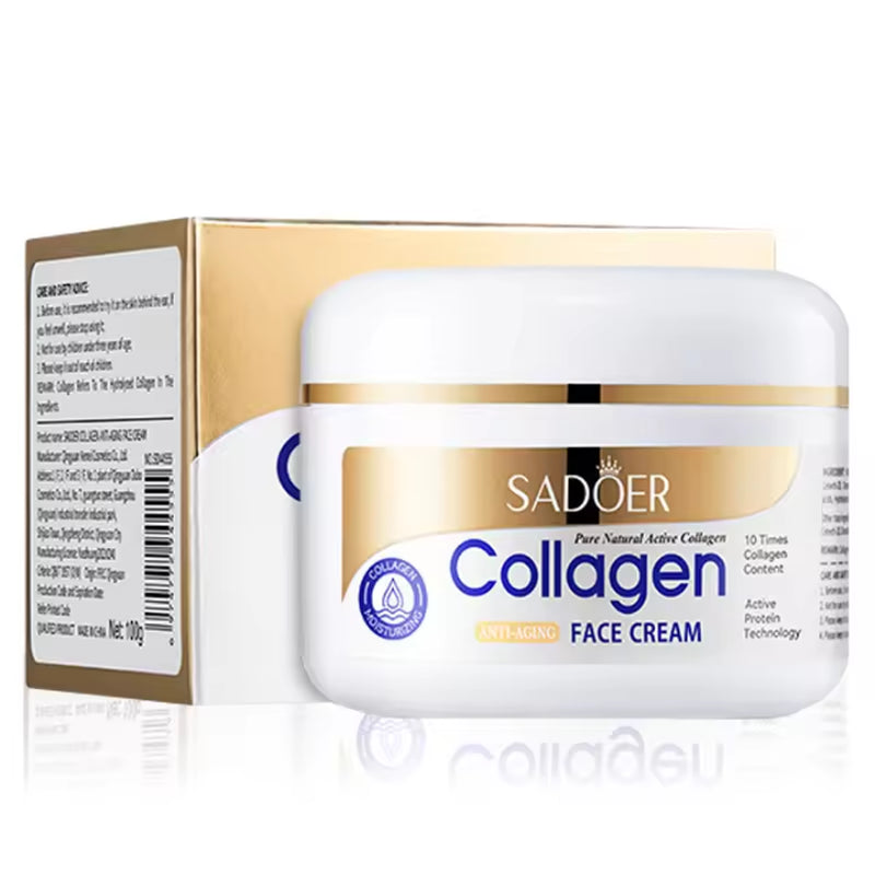 FACE CREAM ANTI-AGING COLLAGEN HYALURONIC ACID MOISTURISING FIRMING 100ML