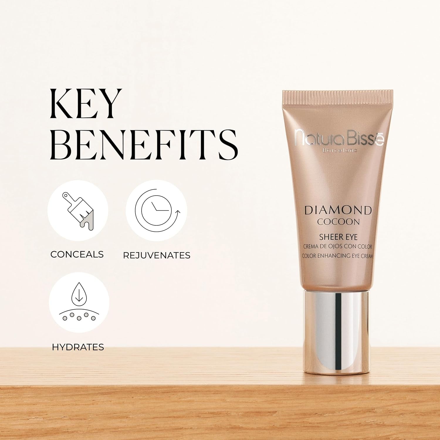 Diamond Cocoon Sheer Eye, Anti-Aging Tinted Eye Cream, Rejuvenates, Hydrates & Conceals, 0.3 Oz