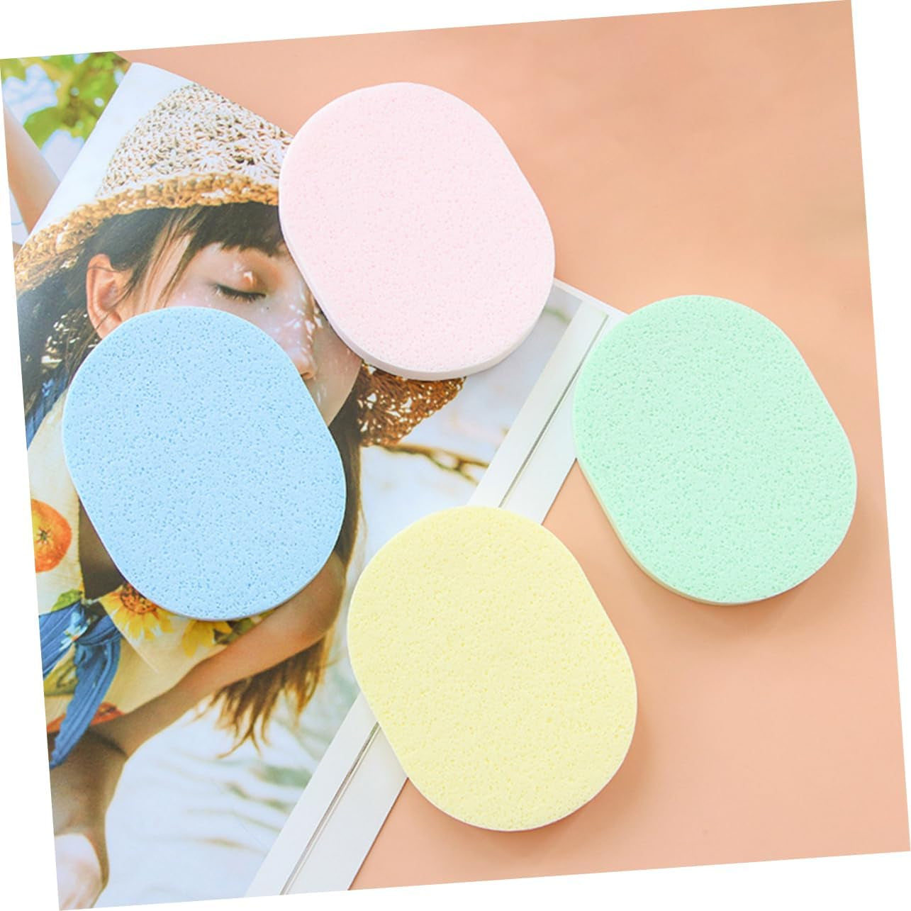 12Pcs Sponge Puff Cleaning Sponge Puff Makeup Powder Breathable Portable Simple and Compact Design Mixed Colour for Face Cleansing Assorted Style